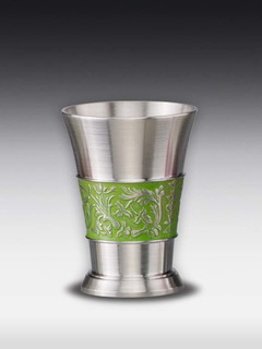 Pewter schnaps glass Green