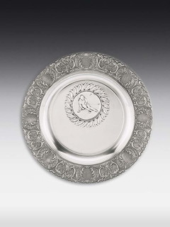 Pewter plate Old German wreath